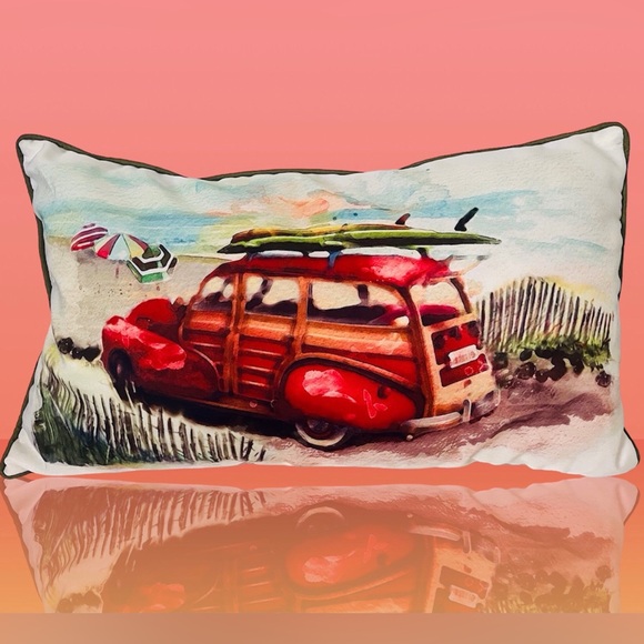 Surfer Beachy Double Sided Pillow NEW! - Picture 3 of 4